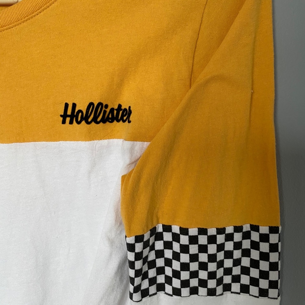 checkered long-sleeve crop